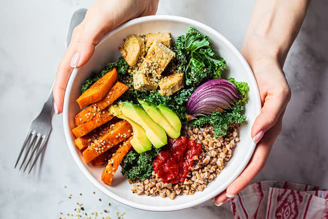 <p>Getty Images</p> Whole grains and veggies.