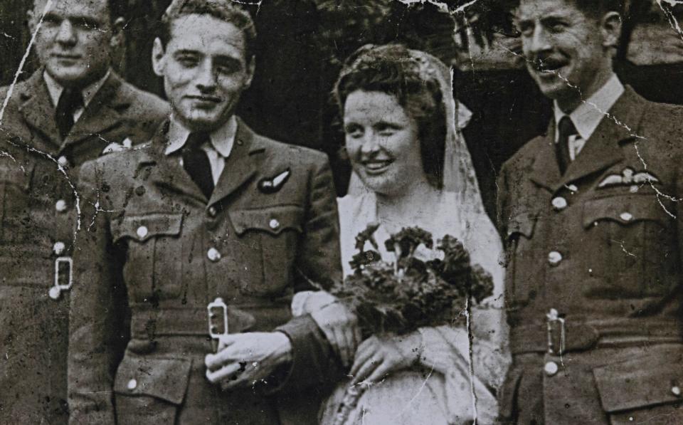 Rita Holt, née Marshall, and husband Alfred Daniel Holt on their wedding day, August 1 1945