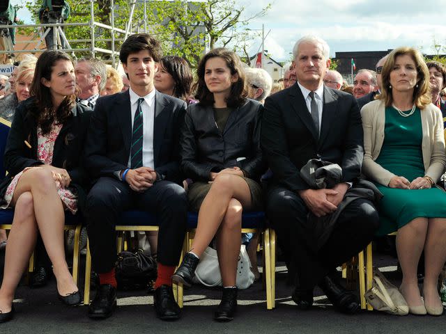 <p>Clodagh Kilcoyne/Getty</p> Tatiana Schlossberg, Jack Schlossberg, Rose Schlossberg, Edwin Schlossberg and Caroline Kennedy at a ceremony to commemorate the 50th anniversary of the visit by US President John F Kennedy in New Ross, Ireland in 2013.