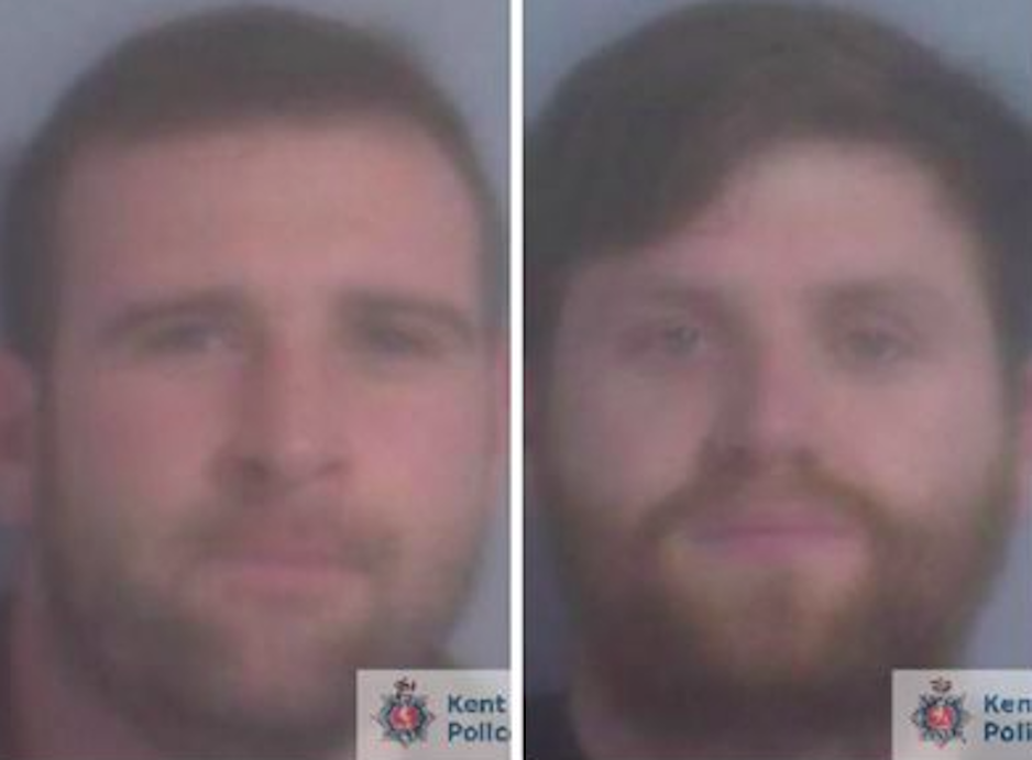 Warren Hearne, left, and Danny Frost were jailed for more than five years each (Picture: Kent Police)