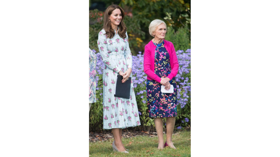 Kate Middleton and  Mary Berry attend the "Back to Nature" festival at RHS Garden Wisley on September 10, 2019 