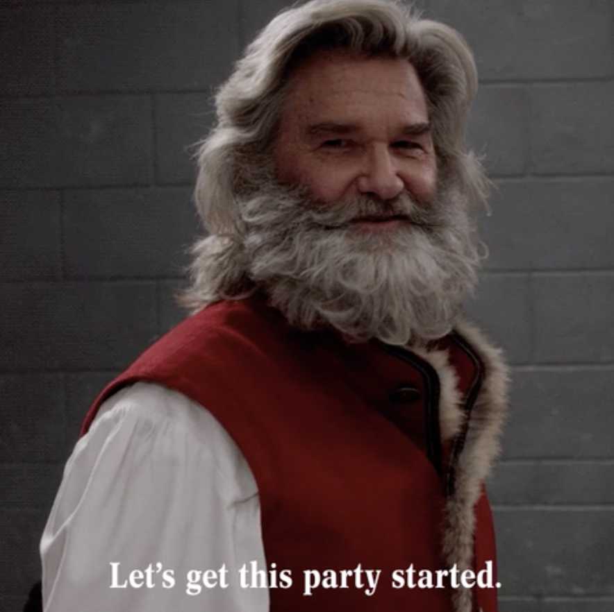 Russell in "The Christmas Chronicles," saying: "Let's get this party started"