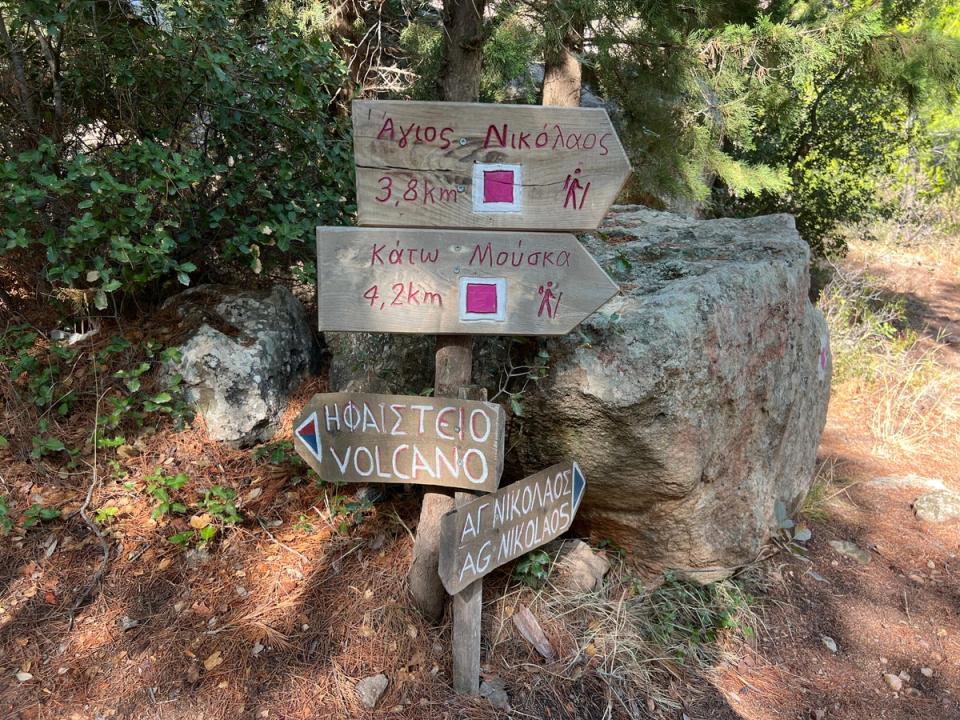 Going places: Hiking signs in Methana, Greece (Simon Calder)