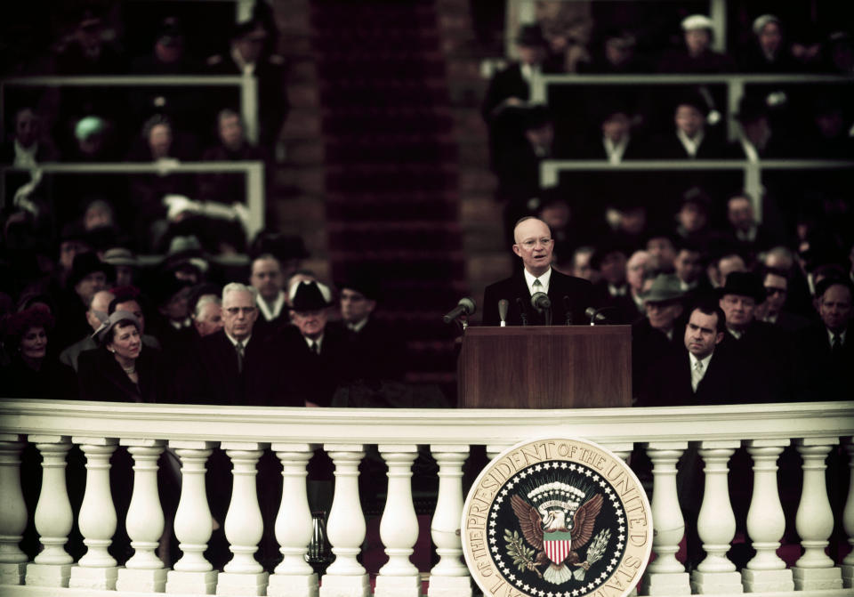 Dwight D. Eisenhower during his second inaugural address on Jan. 21, 1957.