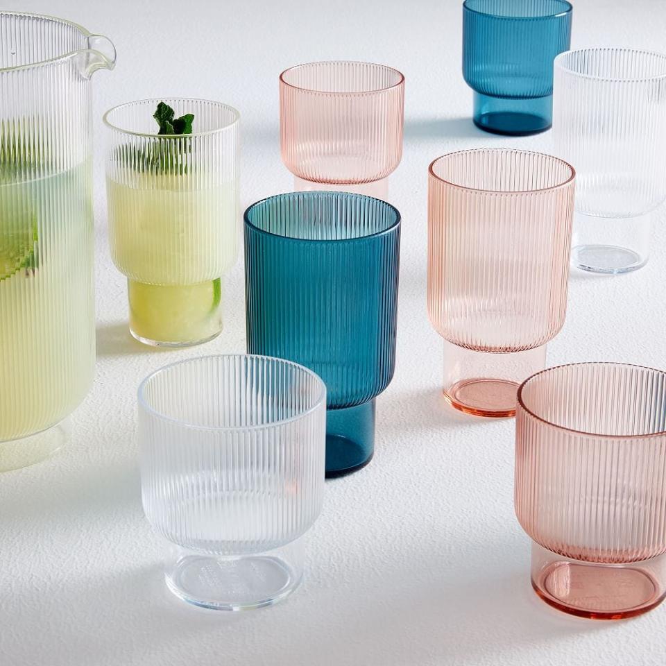 15) Fluted Acrylic Glassware