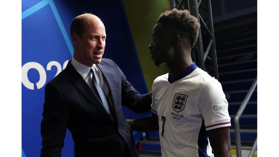 Prince William congratulates Bukayo Saka