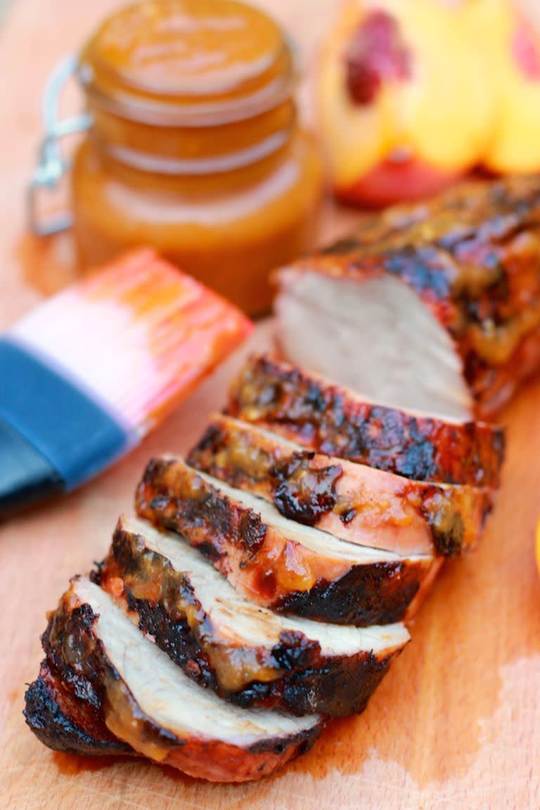 Grilled Pork Tenderloin with Peach Barbecue Sauce