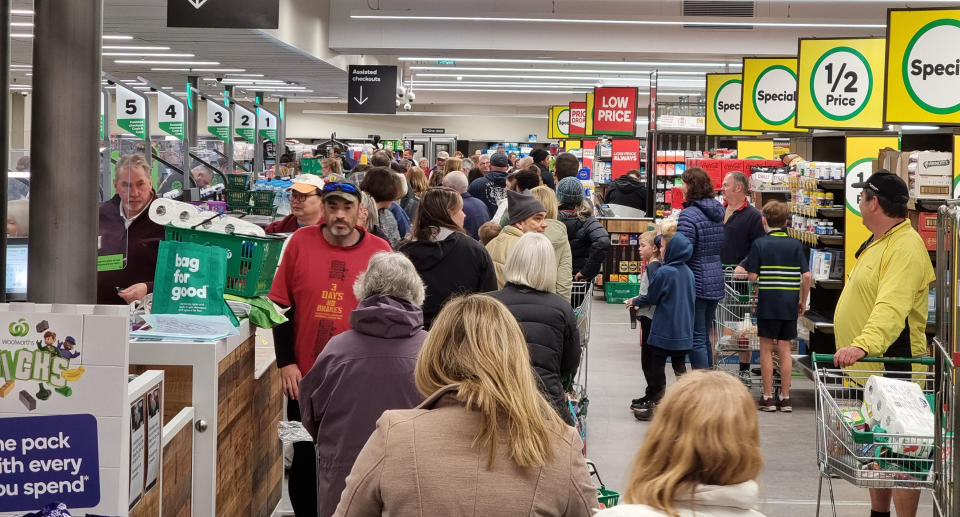 Coles has introduced product limits following the announcement of a three-day lockdown in southern Tasmania. Source: Twitter 