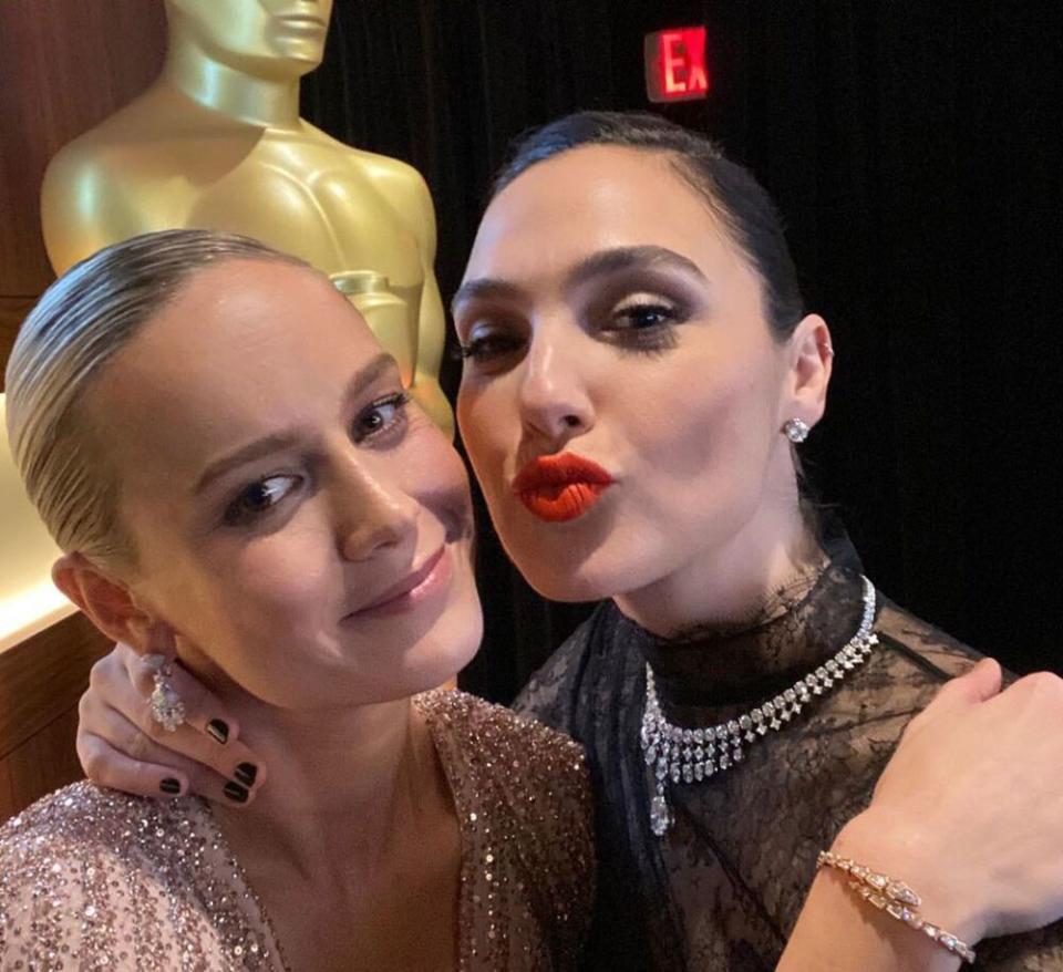 Brie Larson (L) and Gal Gadot | Gal Gadot/Instagram