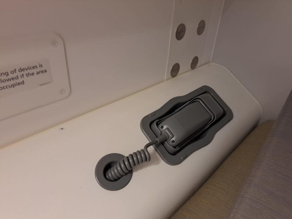 Each bunk on the Boeing 787 Dreamliner has a phone to enable pilots to speak to those in the cockpit while they're resting during long haul flights.
