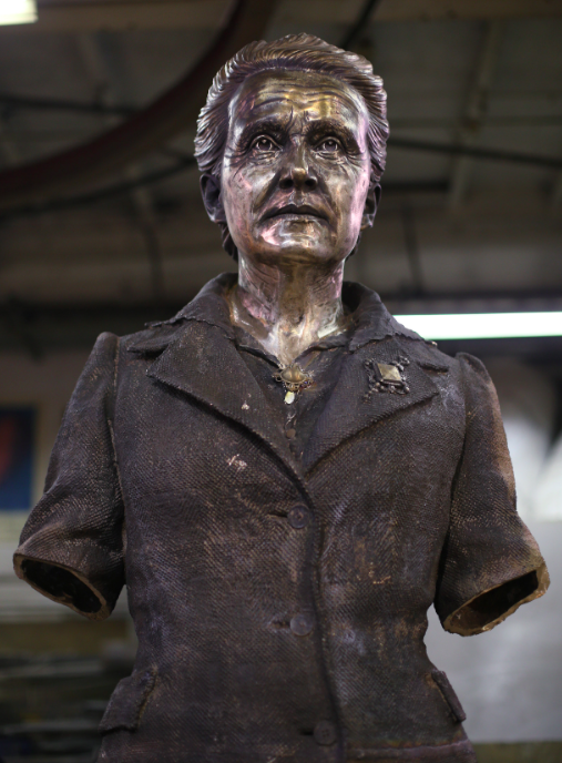 <em>The finishing touches are put to the statue of Millicent Fawcett at AB Fine Art Foundry, east London (PA)</em>