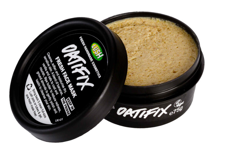 <b><a href="https://www.lush.co.uk/product/304/Oatifix-Fresh-Face-Mask" rel="nofollow noopener" target="_blank" data-ylk="slk:Lush Oatfix fresh face mask, £5.95;elm:context_link;itc:0;sec:content-canvas" class="link ">Lush Oatfix fresh face mask, £5.95</a></b><br>Dry, problem skin going through the change of season needs some TLC and this oat and banana concoction by Lush is super calming, gives the skin a nice long drink and smells, well, lush. Smother your skin in it while you’re in the bath and relax.