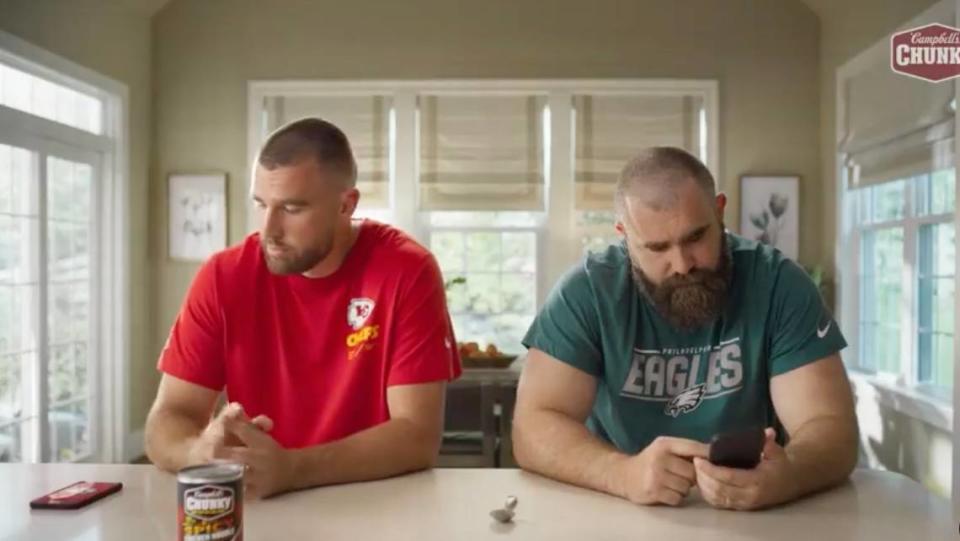 The Kelce brothers star in a new commercial for Campbell’s soup.