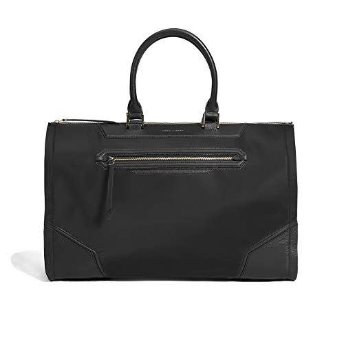 4) Women's Black Fabric Convertible Garment Weekender Bag With Gold Hardware