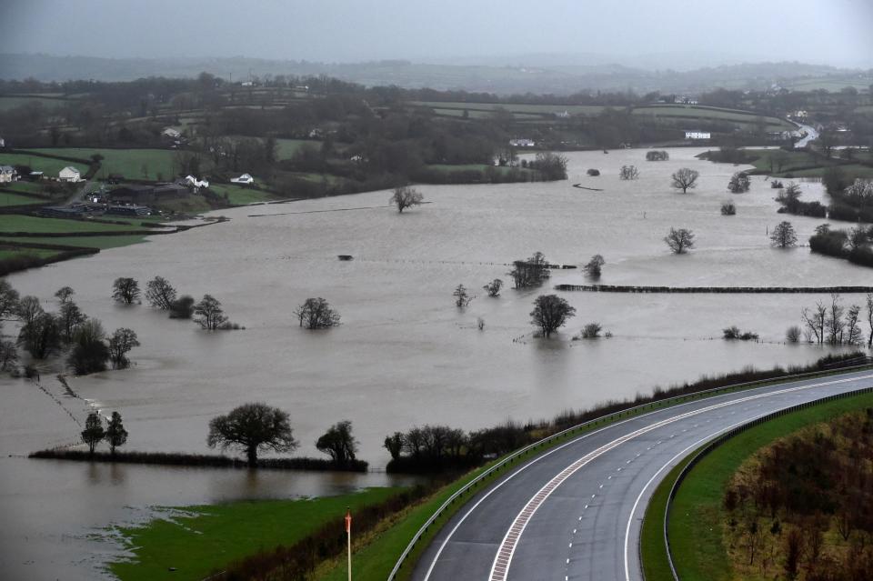 Filed are flooded in south Wales (REUTERS)