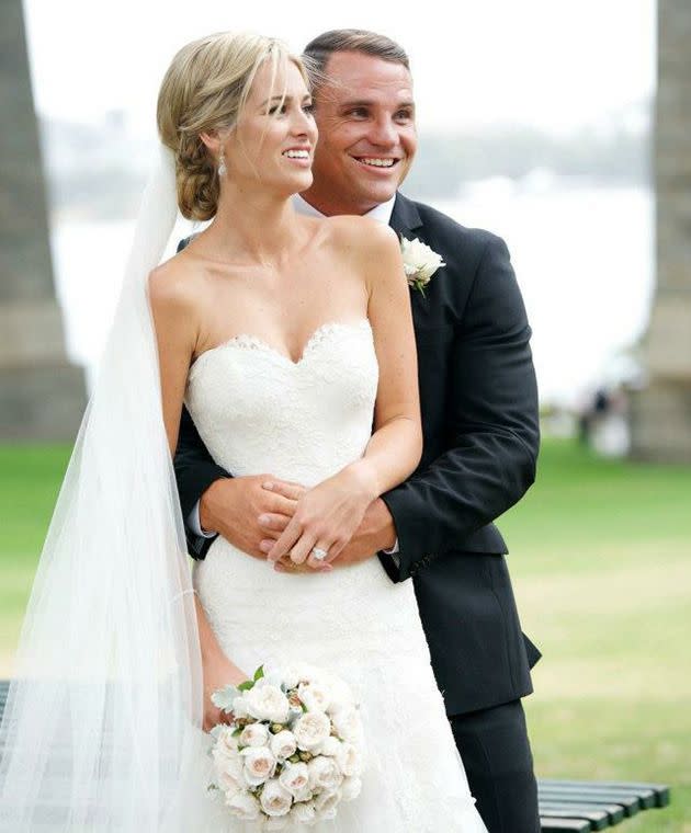 Elle and Anthony Watmough on their wedding day. Image: Supplied.