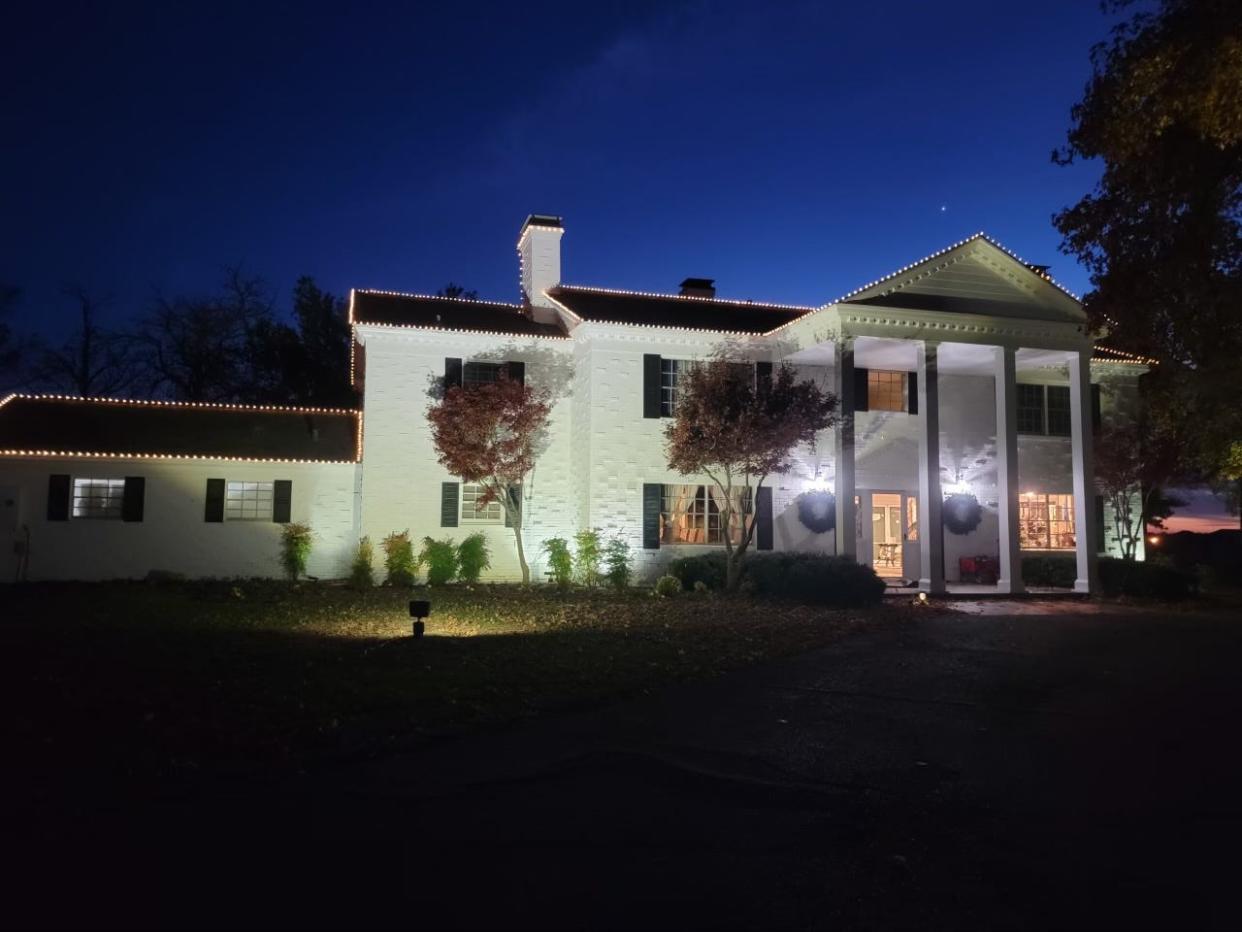 The Beautiful Restoration mansion is lighted in preparation for "Beautiful Lights of Restoration," A Christmas lights event and open house set for Nov. 28-30 at 19000 Terra Place in Edmond.