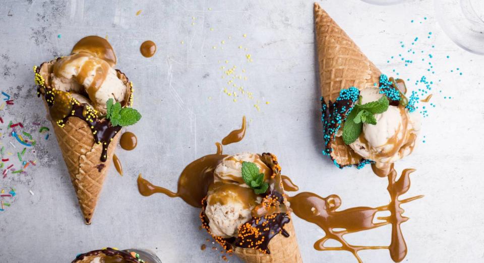 Lotus Biscoff sauce is here to make your summer ice cream sundaes even better. (Getty Images) 