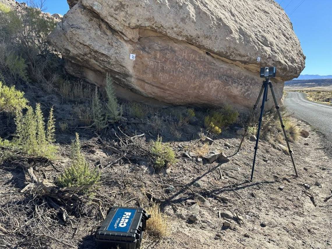 The rock carvings were found about 1,200 feet about the cliff settlement, researchers said. Jagiellonian University