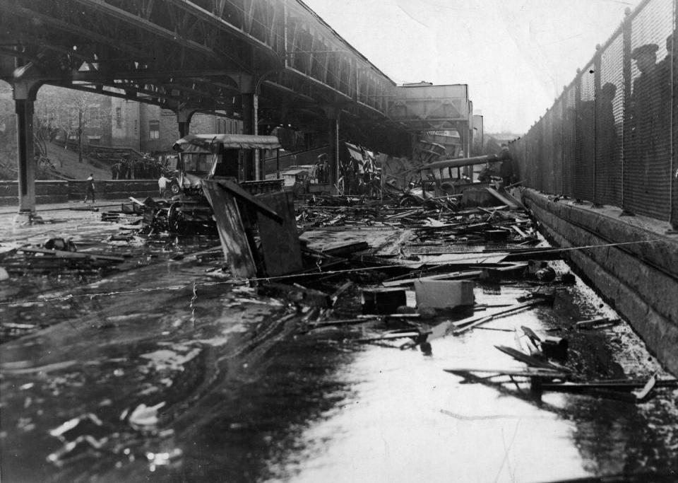 <p>The <a href="https://www.history.com/news/the-great-molasses-flood-of-1919" rel="nofollow noopener" target="_blank" data-ylk="slk:Great Molasses Flood of 1919;elm:context_link;itc:0;sec:content-canvas" class="link ">Great Molasses Flood of 1919</a> was ta sticky situation with deadly consequences. United States Industrial Alcohol, which used the molasses to make liquor and in ammunitions manufacturing, had stored the molasses in a tank build after World War 1, according to History.com. One of the company's employees reportedly told them that the tank had been leaking and wasn't structurally sound, but they never took action to fix it.</p><p>On, Jan. 15, 1919, when it was warmer than usual, the tank burst and unleashed 2.3 million gallons of molasses, which rushed out onto Boston's streets. A 15-foot wall of molasses reportedly crashed down Commercial Street going 35 miles per hour. It was so strong that the <em>Boston Globe </em>wrote that it caused buildings to “cringe up as though they were made of pasteboard,” according to History.com. Overall, 21 people died and 150 were injured.</p>