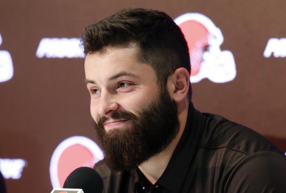 Cleveland Browns quarterback Baker Mayfield was the second franchise QB John Dorsey drafted in as many years. (AP Photo)