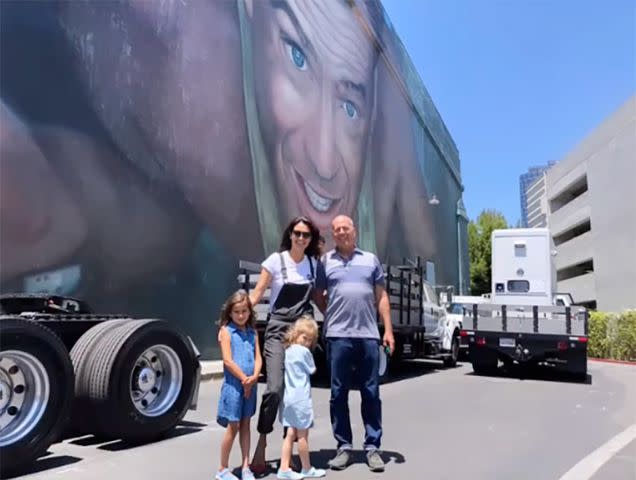 <p>Emma Heming Willis/Instagram</p> Bruce Willis and family at Fox lot in 2018