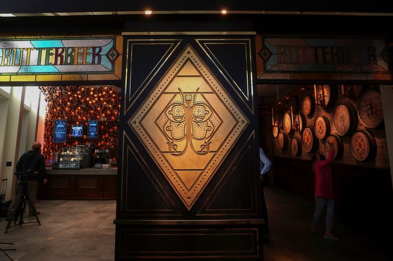 The entrance to the Butterbeer bar is pictured in New York City