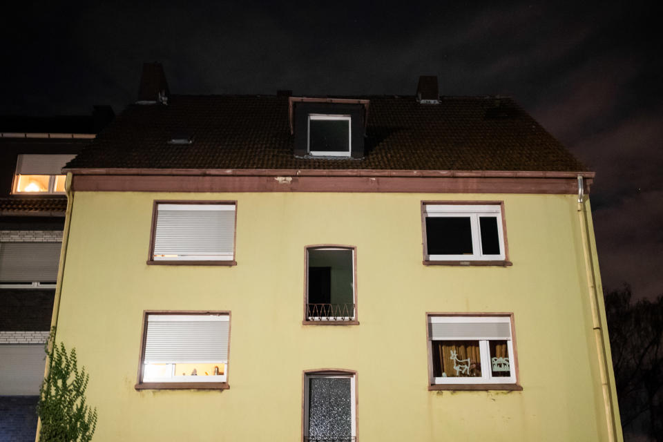 20 December 2019, North Rhine-Westphalia, Recklinghausen: The apartment building in which police searches had previously taken place. During a search of an apartment on suspicion of child pornography, the police discovered a 15-year-old man who had been missing for some time. Photo: Marcel Kusch/dpa (Photo by Marcel Kusch/picture alliance via Getty Images)
