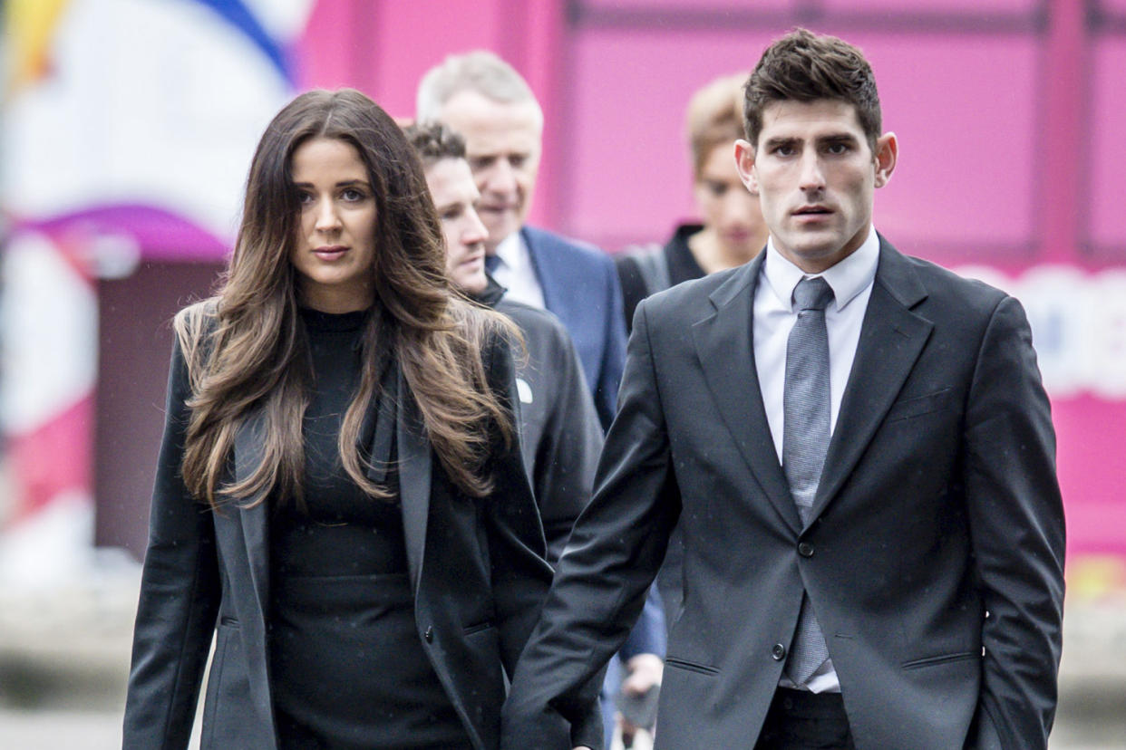 Controversial trial: Ched Evans, pictured outside court, was found not-guilty of rape: Ben Birchall/PA