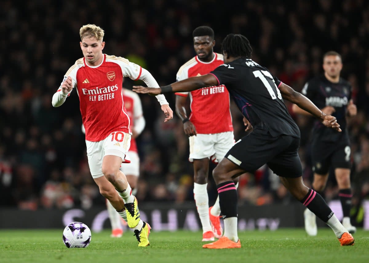 Smith Rowe could prove to be a secret weapon during the title run-in (Arsenal FC via Getty Images)