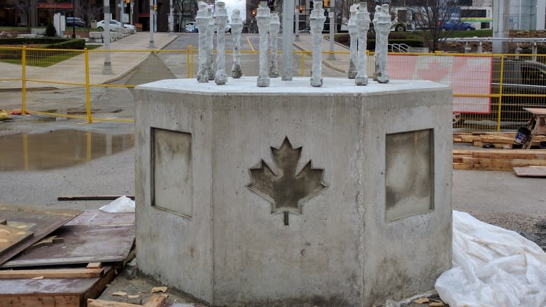 Base built as Windsor's Great Canadian Flag Project begins to take shape