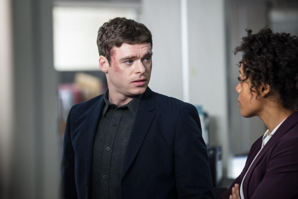 <p>The thriller that's had the nation gripped will draw to a close on Sunday night, with <em><a rel="nofollow noopener" href="http://www.digitalspy.com/tv/feature/a866255/bodyguard-episode-5-theories-questions-spoilers/" target="_blank" data-ylk="slk:Bodyguard;elm:context_link;itc:0;sec:content-canvas" class="link ">Bodyguard</a></em> serving up <a rel="nofollow noopener" href="http://www.digitalspy.com/tv/news/a865650/bodyguard-bbc-series-final-episode-extended/" target="_blank" data-ylk="slk:an epic 75-minute series closer;elm:context_link;itc:0;sec:content-canvas" class="link ">an epic 75-minute series closer</a>. Is Julia Montague (Keeley Hawes) still alive? And if so, will David Budd (Richard Madden) survive long enough to find out? First-look pictures from episode 6 of the BBC One series don't bode well for Budd – click through to take a look!</p>