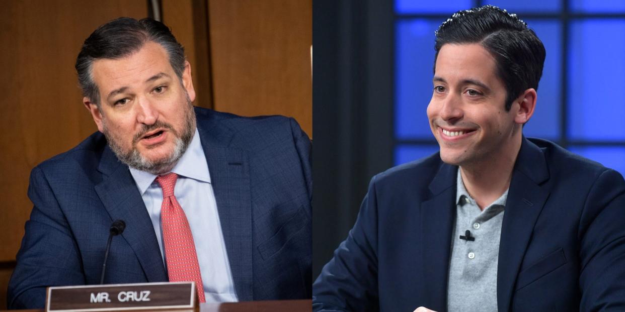 Republican Sen. Ted Cruz of Texas and conservative personality Michael Knowles.