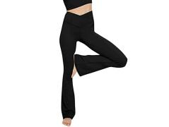 TOPYOGAS Women's Casual Bootleg Yoga Pants V Crossover High Waisted Flare  Workout Pants Leggings