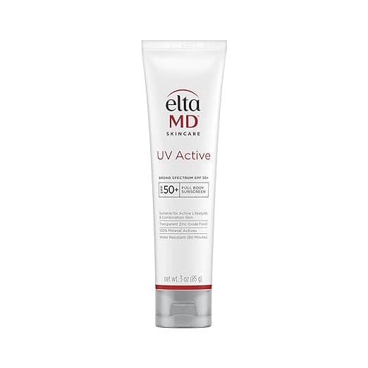 A bottle of EltaMD UV Active Mineral Sunscreen SPF 50+