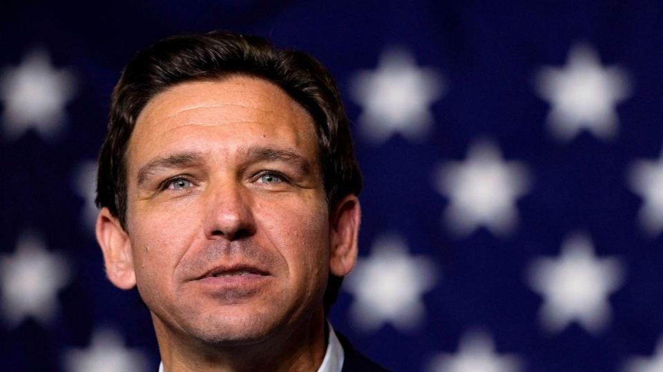 PHOTO: Republican presidential candidate Florida Gov. Ron DeSantis speaks in Cedar Rapids, Iowa, Aug. 6, 2023. (Charlie Neibergall/AP, FILE)