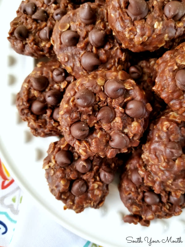 <p>South Your Mouth</p><p>Made with double the cocoa and stuffed with chocolate chips for extra chocolaty goodness.</p><p><strong>Get the recipe: <a href="https://www.southyourmouth.com/2019/11/triple-chocolate-no-bake-cookies.html" rel="nofollow noopener" target="_blank" data-ylk="slk:Triple Chocolate No-Bake Cookies;elm:context_link;itc:0;sec:content-canvas" class="link ">Triple Chocolate No-Bake Cookies</a></strong></p><p><strong>Related: <a href="https://www.yahoo.com/lifestyle/15-creamy-hot-chocolate-recipes-184128346.html" data-ylk="slk:18 Creamy Hot Chocolate Recipes to Warm You Up;elm:context_link;itc:0;sec:content-canvas;outcm:mb_qualified_link;_E:mb_qualified_link;ct:story;" class="link  yahoo-link">18 Creamy Hot Chocolate Recipes to Warm You Up</a></strong></p>