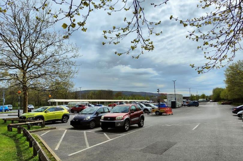 A view of the Tesco Superstore car park in Ammanford, some of which could make way for a McDonald's drive-through