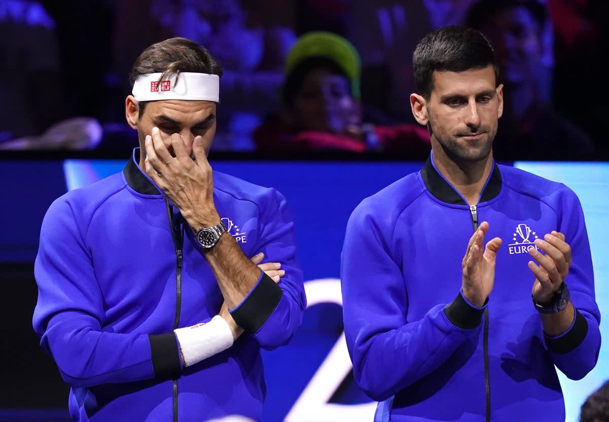 Novak Djokovic, right, paid tribute to old rival Roger Federer after his retirement from competitive tennis on Friday (John Walton/PA) (PA Wire)