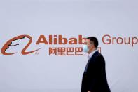 FILE PHOTO: A logo of Alibaba Group is seen during the World Internet Conference (WIC) in Wuzhen