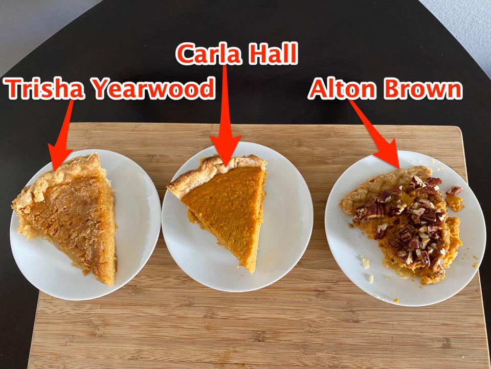 Sweet-potato pies from Trisha Yearwood, Carla Hall, and Alton Brown