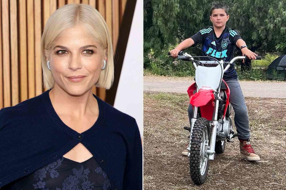 <p>Dimitrios Kambouris/Getty; Selma Blair/ Instagram</p> Selma Blair (L), son Arthur (R)