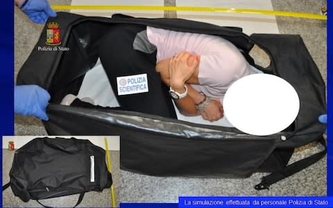 Images supplied by Italian police showing a simulation of the kidnapping - Credit:  Polizia Di Stato