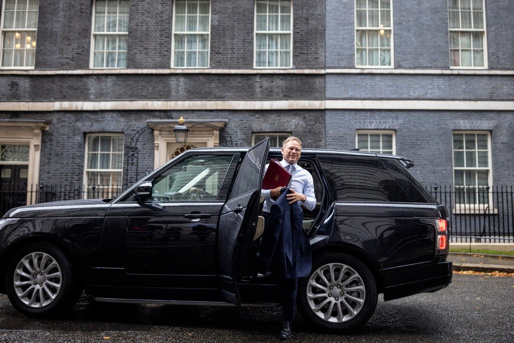 Transport secretary Grant Shapps arrives at Downing Street on 14 September (Getty Images)