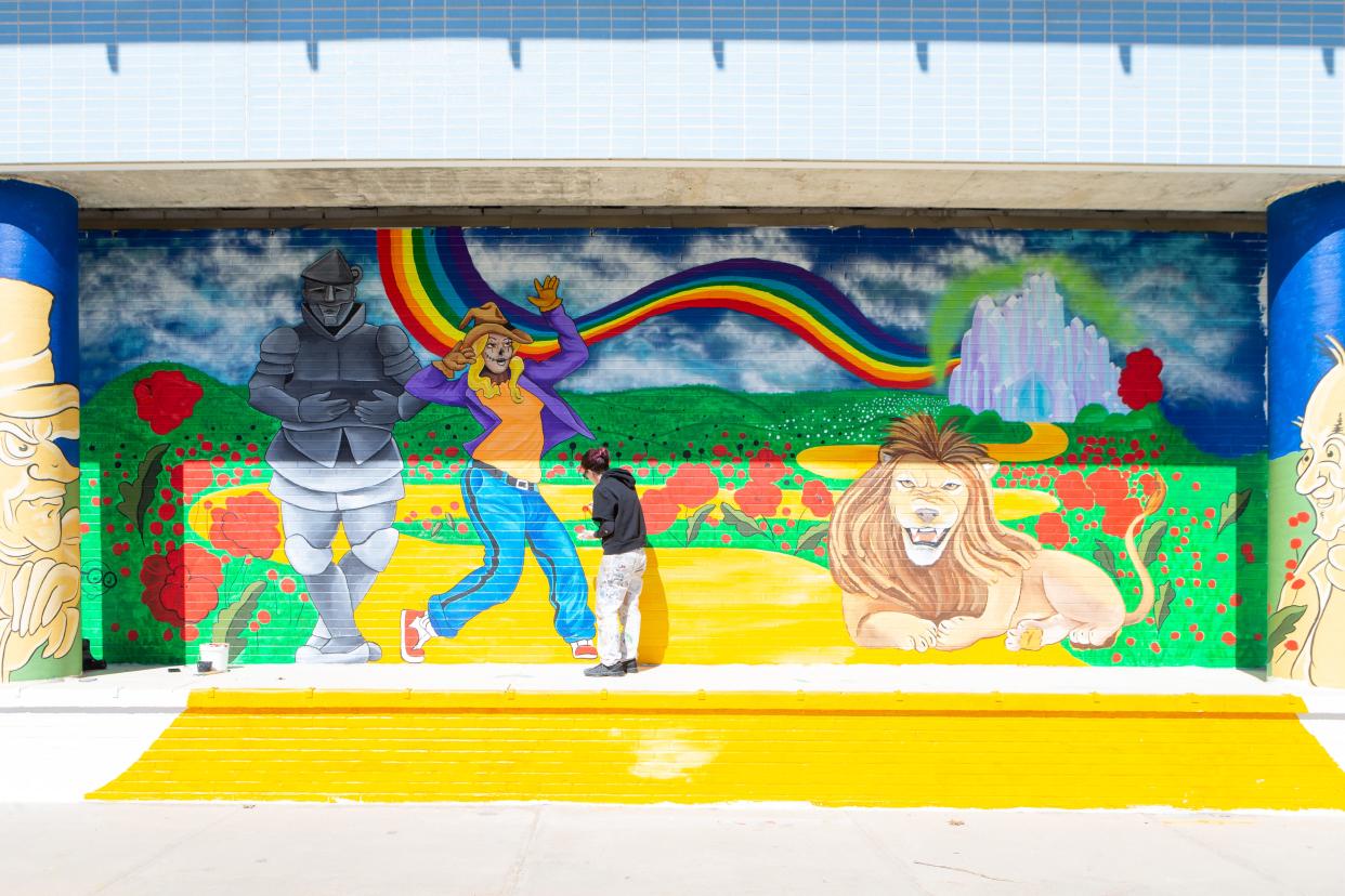 A "Wizard of Oz"-themed mural at 723 S.E. Quincy was painted over two years after Capitol Federal and Kansas Ballet Co. teamed up for the project.