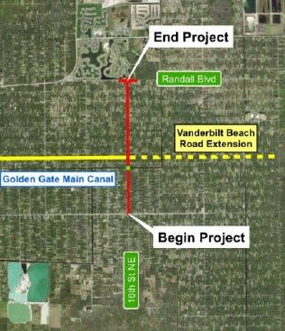 Map of the 16th St NE Project