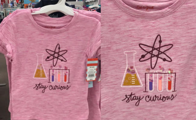 Target is selling a science shirt for little girls. (Photo: MegN_AZ/Twitter)