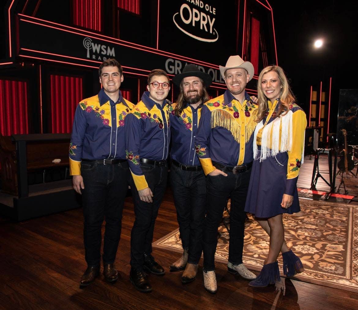 Part of the outfits worn by The Shootouts at their Grand Ole Opry debut last year will be exhibited at the Rock & Roll Hall of Fame in Cleveland. The country band's lead singer Ryan Humbert, middle, is a North Canton resident.