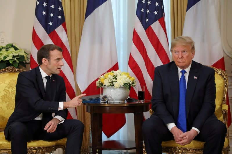 U.S. President Trump meets France's President Macron, ahead of the NATO summit, in London