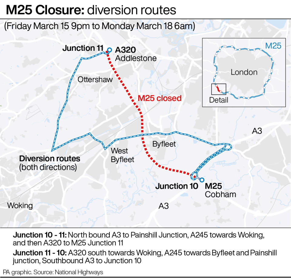 M25 closure latest news